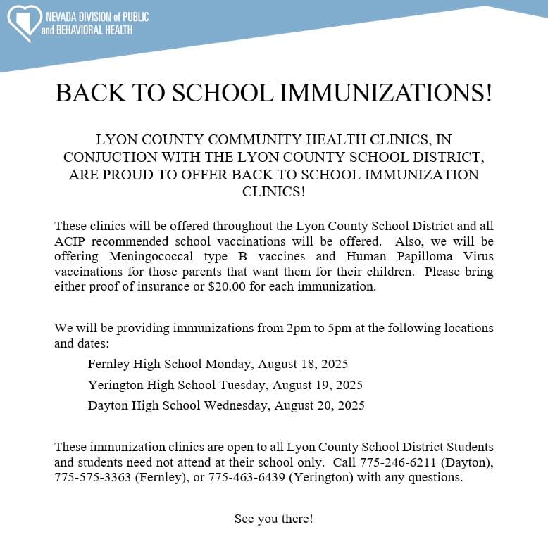 Back to School Immunizations