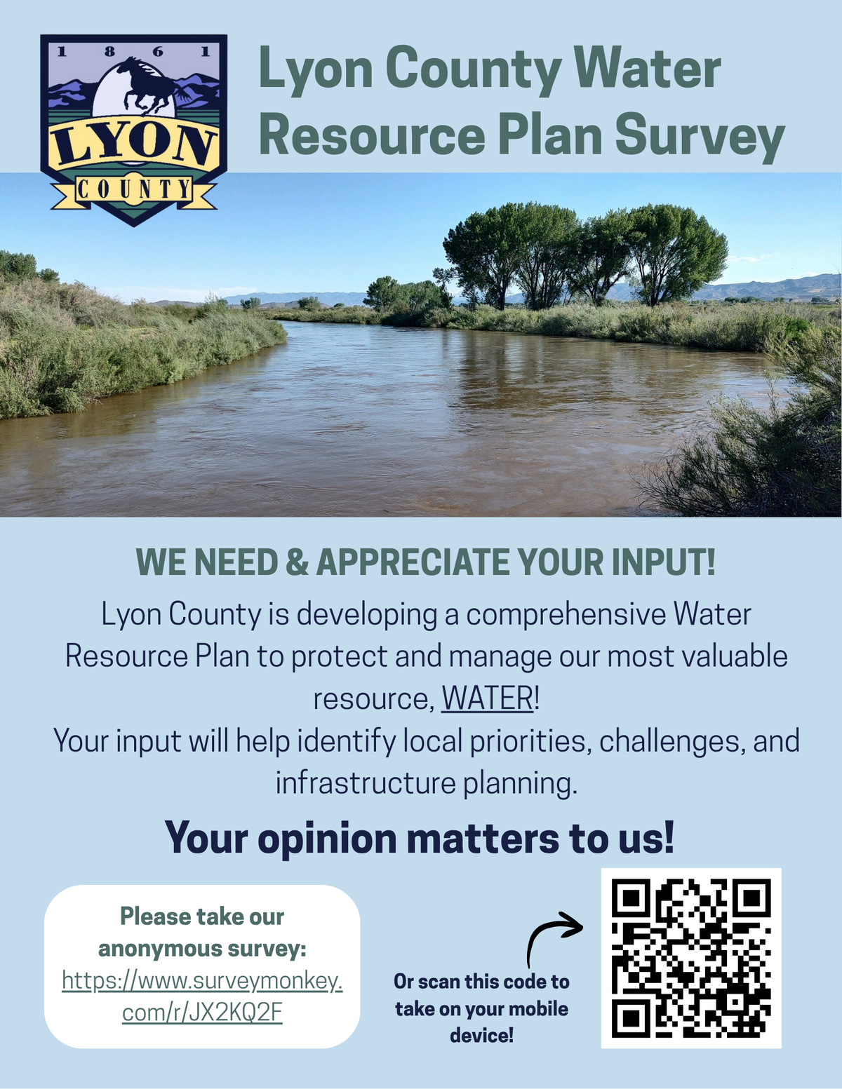 Lyon County Invites Community Participation in Water Resource Plan Survey