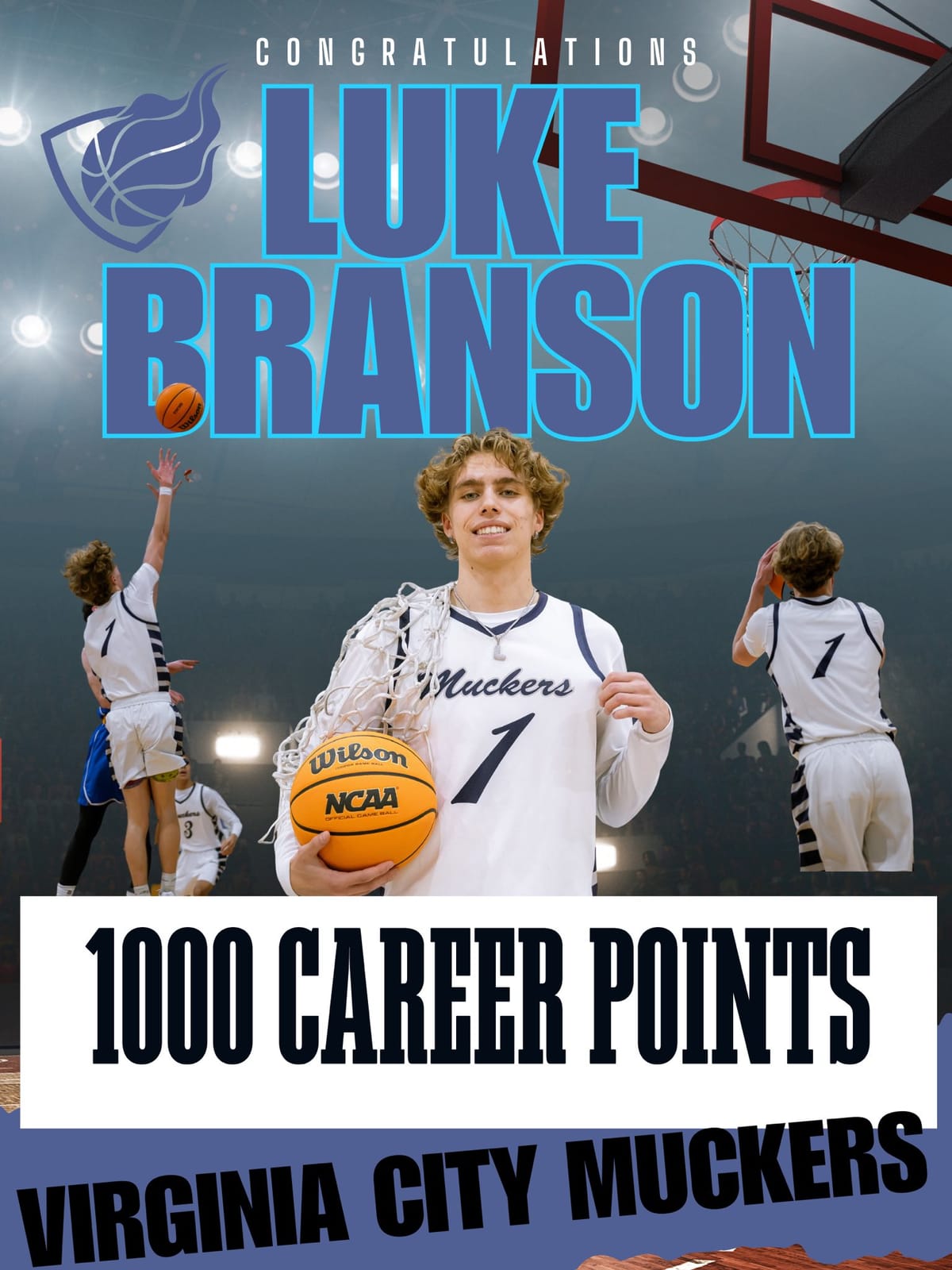 Luke Branson Reaches 1,000 Career Points at Virginia City