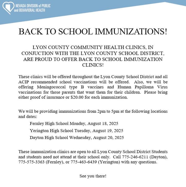Back to School Immunizations