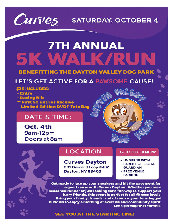 Annual Curves 5K Walk/Run on Oct. 4